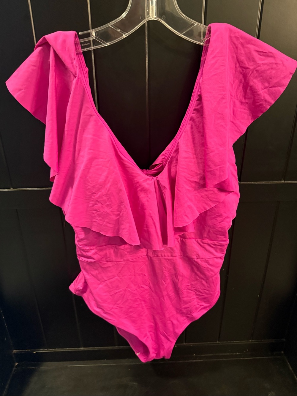 Trina Turk Hot Pink Ruffle One-Piece Swimsuit
